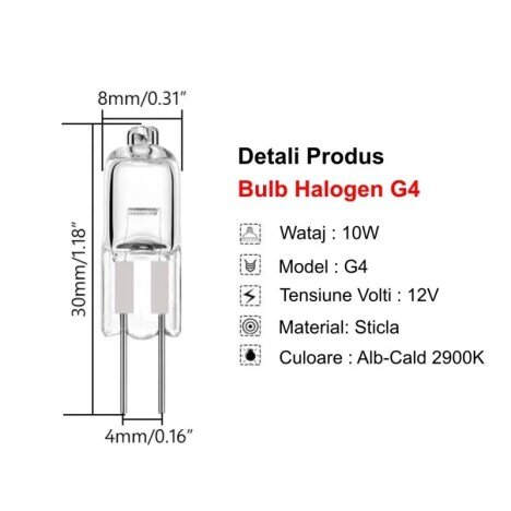 BEC HALOGEN BULB GU4 ,12V - 10W