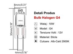 BEC HALOGEN BULB GU4 ,12V - 10W